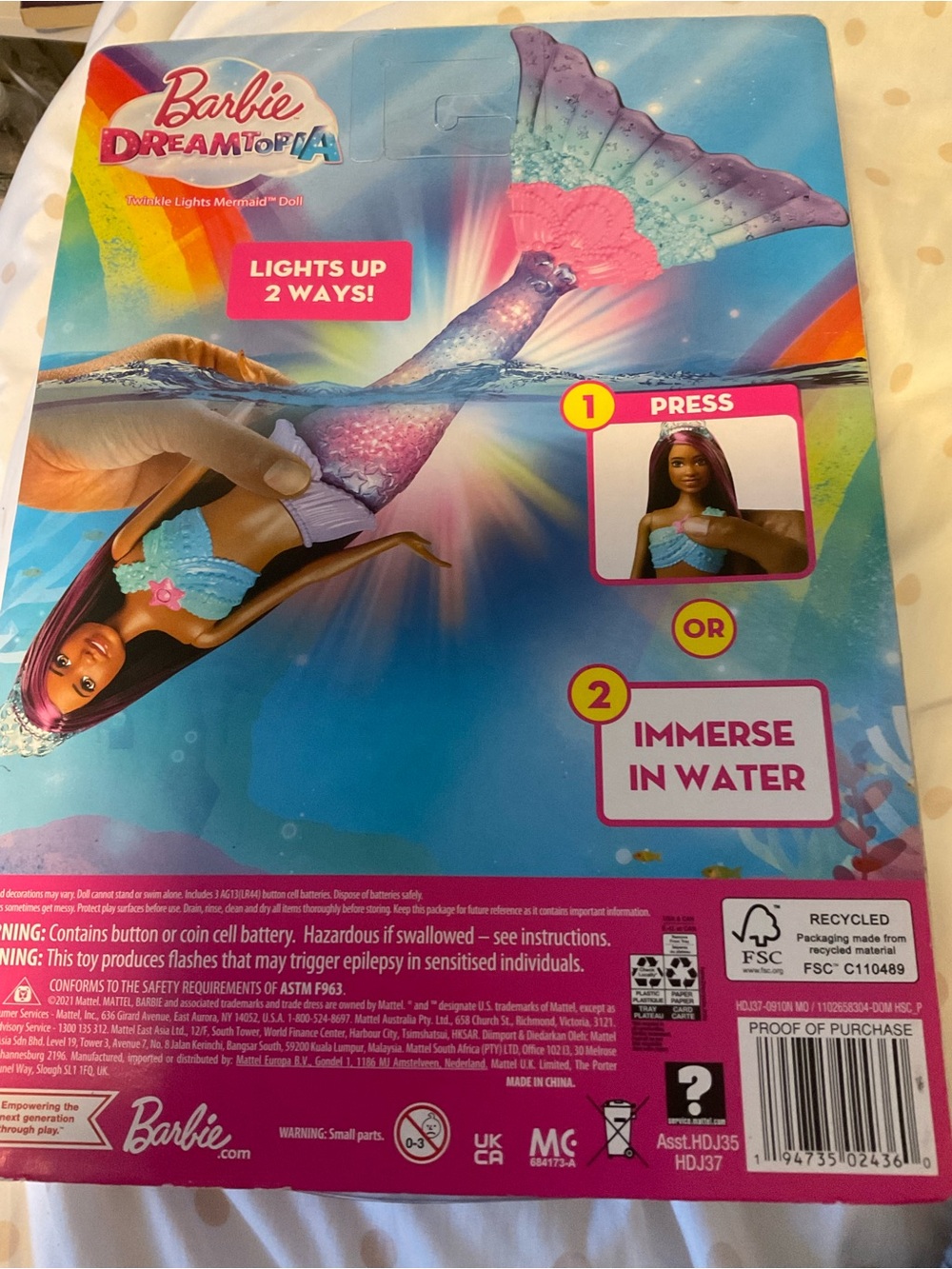 Mattel Barbie Dreamtopia Mermaid Doll Lights Up New - Picture 4 of 4